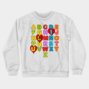 ABC Alphabet I Love You English Teacher Valentines Day Gift Crewneck Sweatshirt